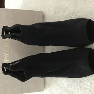 Jimmy Choo Black. Mesh Heeled Bootie-Women’s Shoe